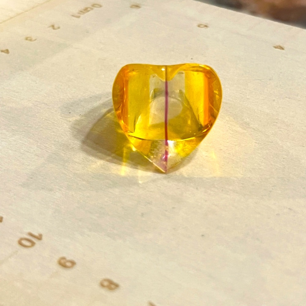 Yellow Heart-Shaped acrylic ring